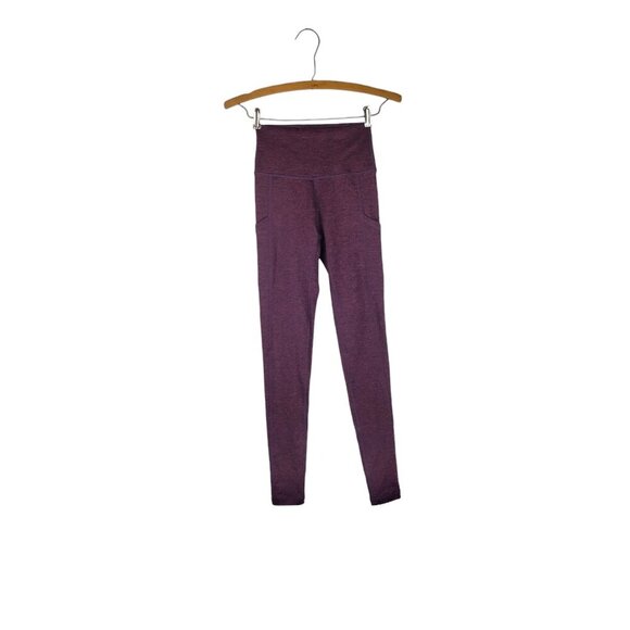 Aerie Chill Play Move High Rise Pocket Leggings Burgundy Heather Womens Size XS - Picture 1 of 8